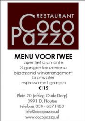 Restaurant Coco Pazzo - Korting: 10% korting op het 
